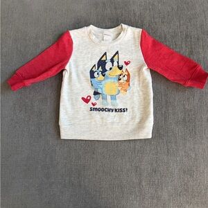 Kids Cartoon Sweatshirt with Red Sleeves